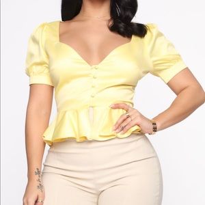 Yellow Peplum Top